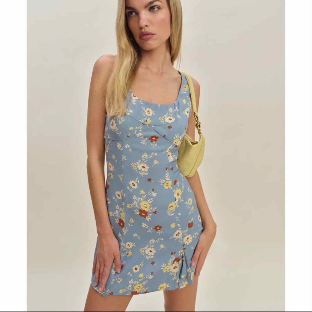 Reformation Blue Floral Mini Dress